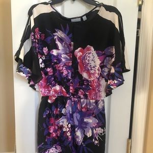Floral cold shoulder minidress